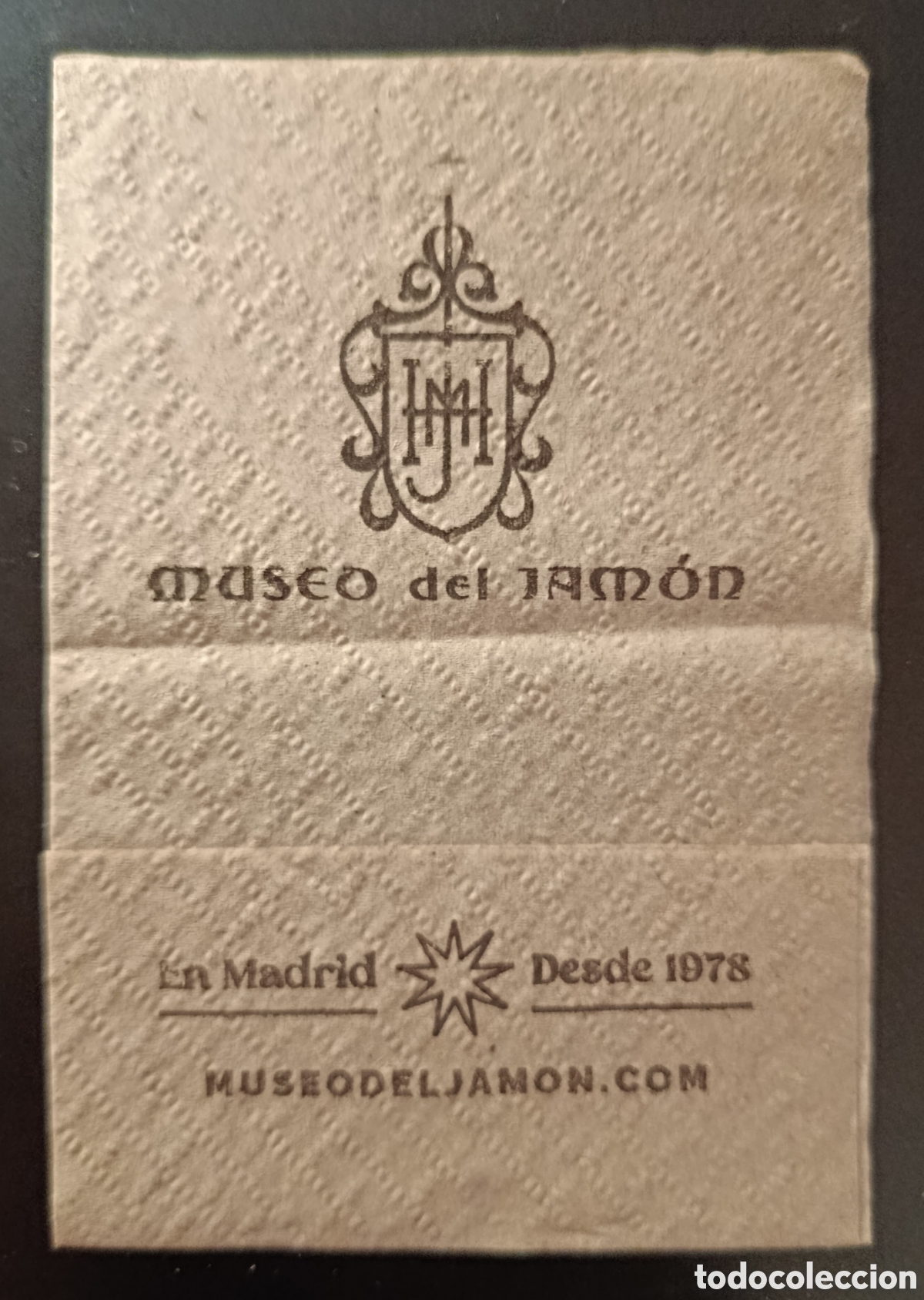 Otros art&iacute;culos de coleccionismo en papel: SERVILLETA DE PAPEL MUSEO DEL JAM&Oacute;N/MADRID