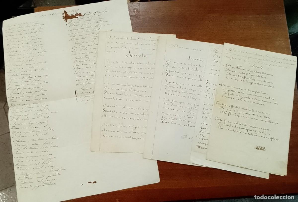 Otros art&iacute;culos de coleccionismo en papel: Sonetos Manuscritos e outro 1844/47 ver fotos