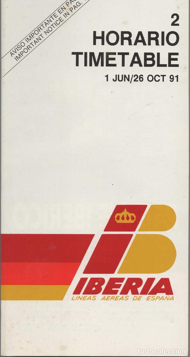 Otros art&iacute;culos de coleccionismo en papel: Horario Iberia junio-octubre 1991