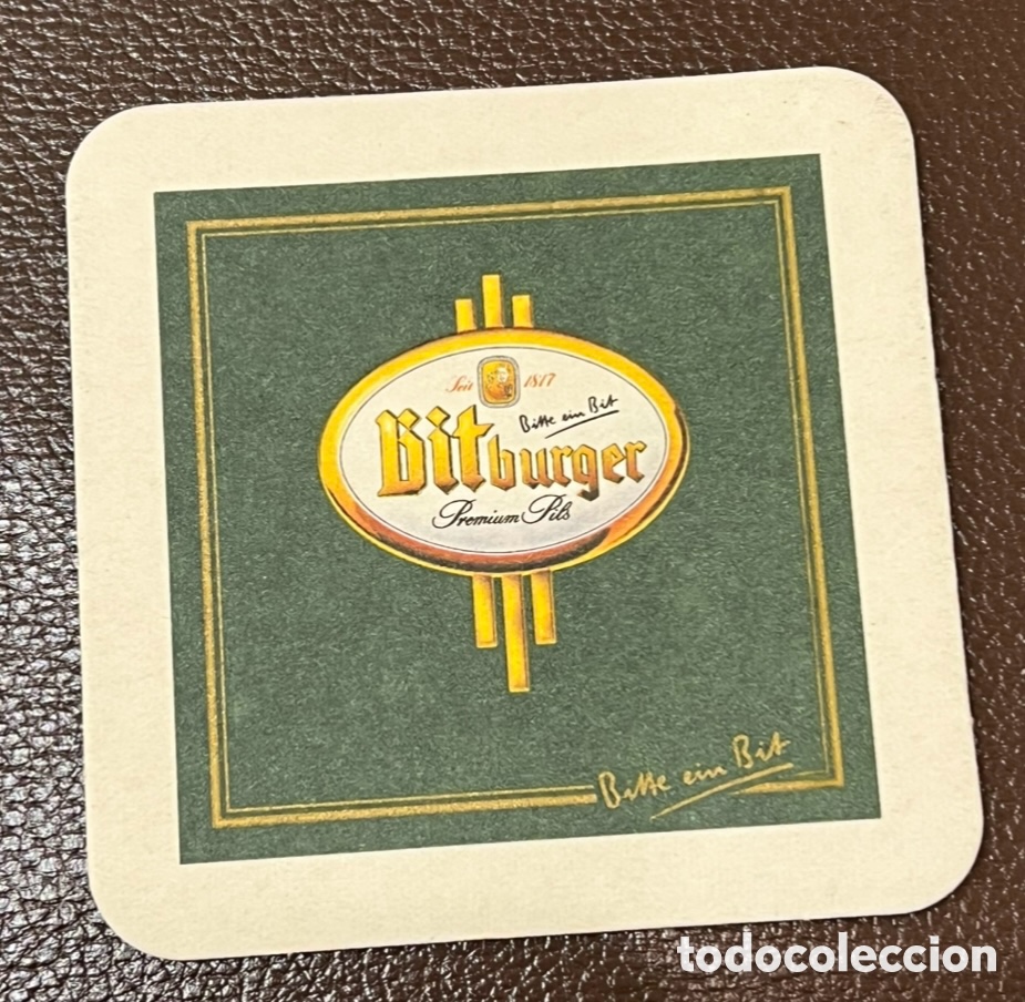 Otros art&iacute;culos de coleccionismo en papel: Posavasos. Cerveza BITBURGER. Premium Pils.