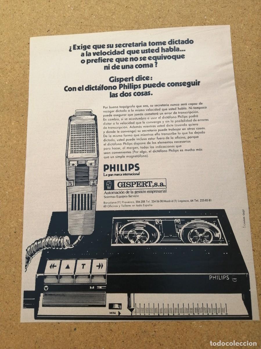Otros art&iacute;culos de coleccionismo en papel: ANUNCIO. DICTAFONO PHILIPS - Foto 1
