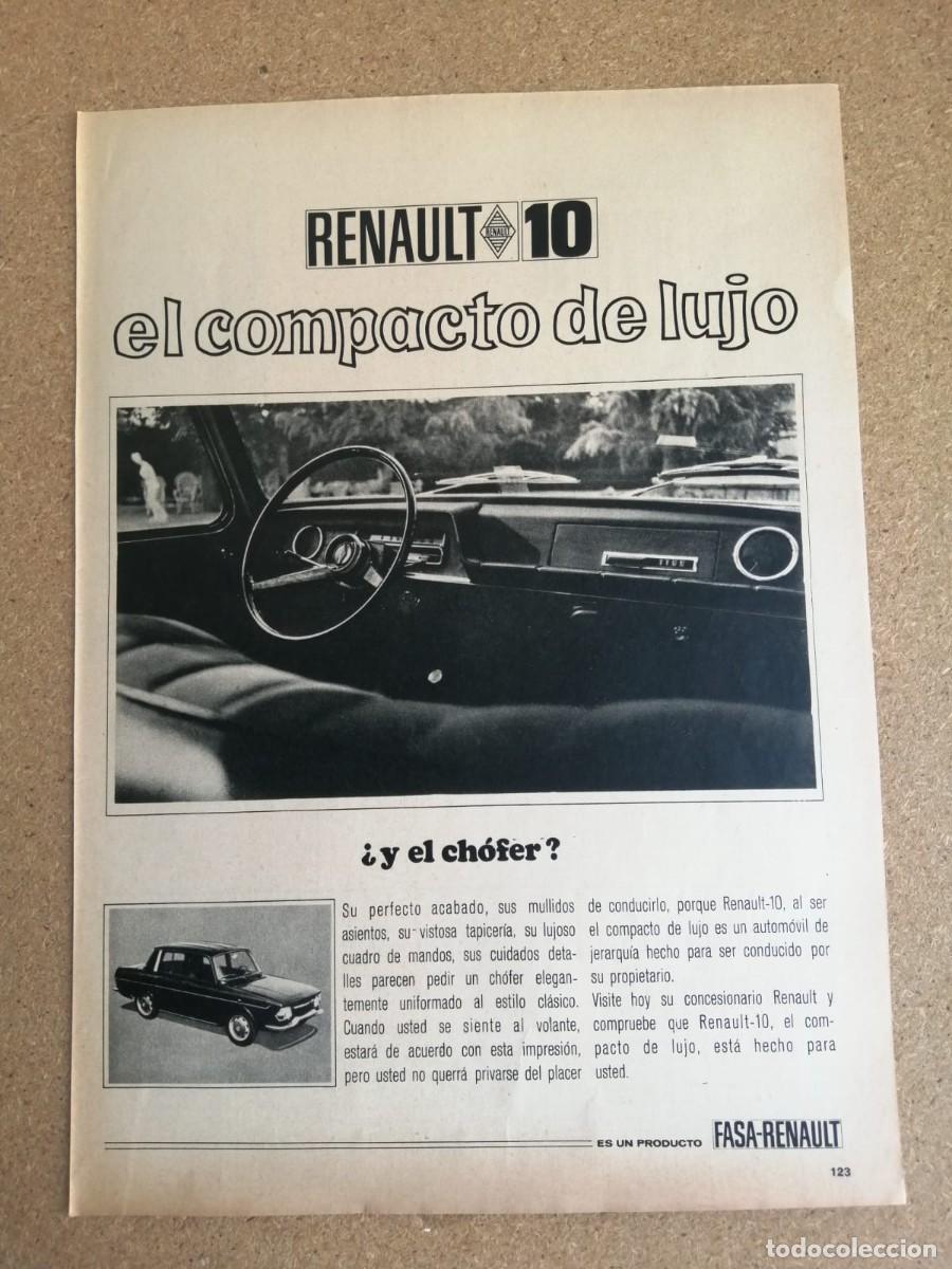 Otros art&iacute;culos de coleccionismo en papel: ANUNCIO. RENAULT 10, EL COMPACTO DE LUJO