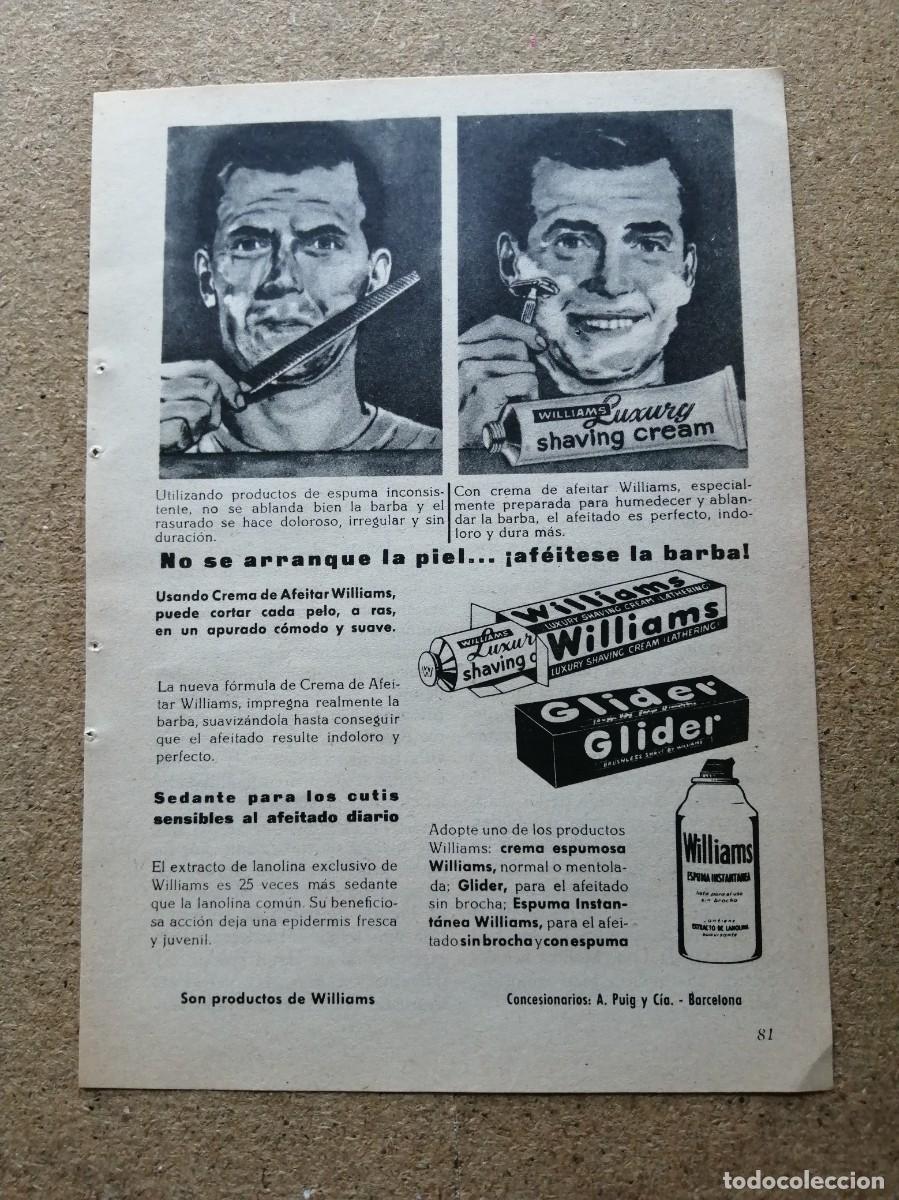 Collectionnisme Papier divers: ANUNCIO. CREMA DE AFEITAR WILLIAMS