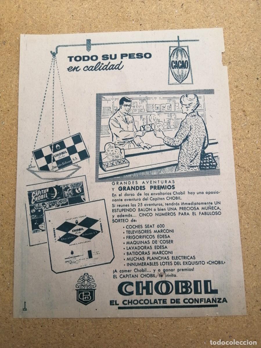 Collectionnisme Papier divers: ANUNCIO. CHOBIL EL CHOCOLATE DE CONFIANZA