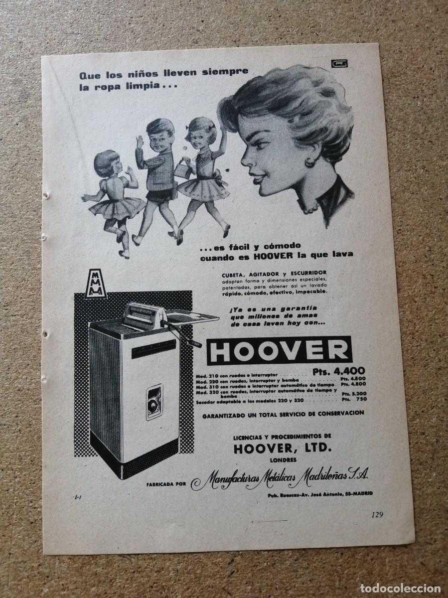 Otros art&iacute;culos de coleccionismo en papel: ANUNCIO. MAQUINA DE LAVAR HOOVER