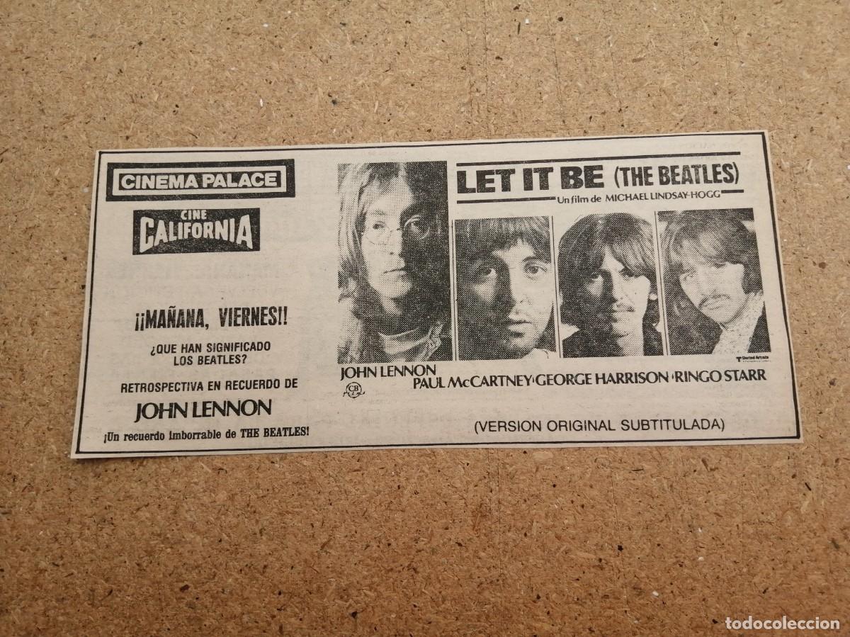 Collectionnisme Papier divers: ANUNCIO CINE. LET IT BE (THE BEATLES)