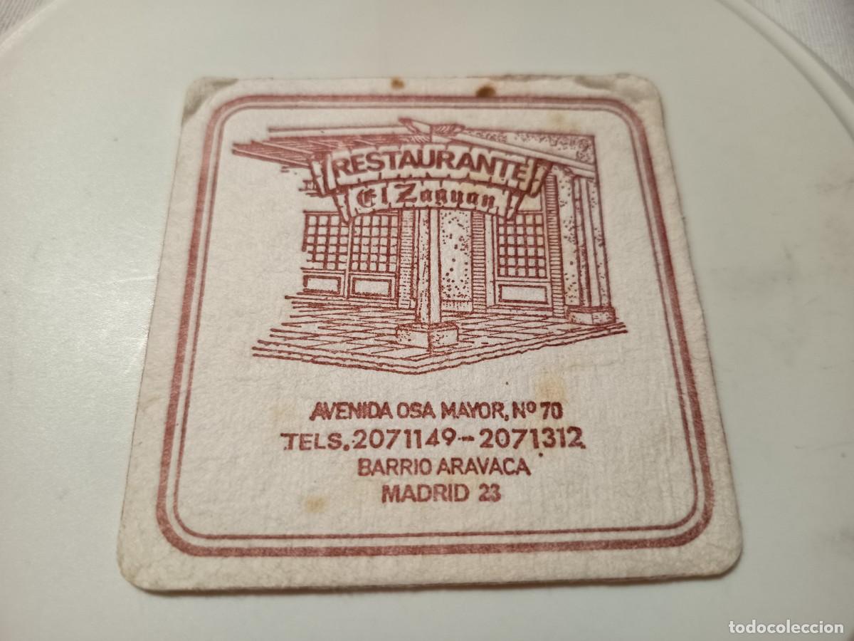 Otros art&iacute;culos de coleccionismo en papel: POSAVASOS RESTAURANTE EL ZAGUAN-MADRID