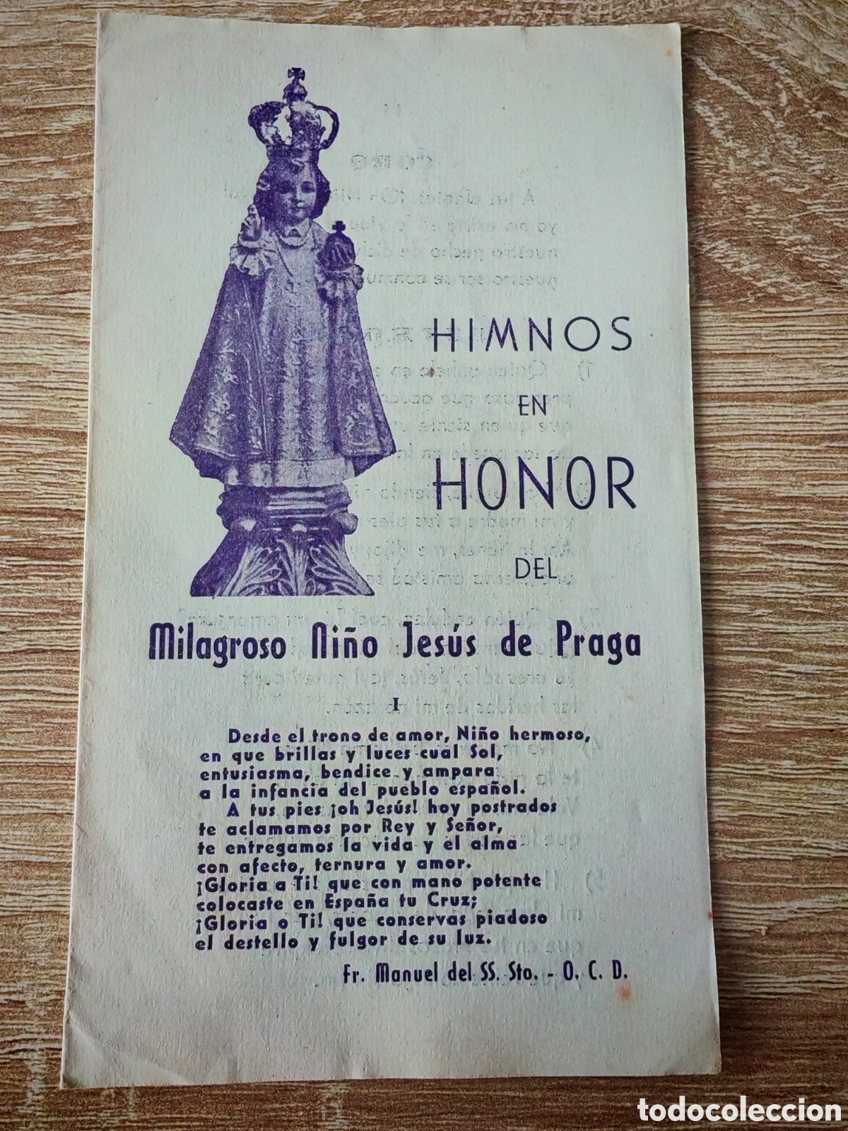 Otros art&iacute;culos de coleccionismo en papel: Himnos Milagroso Ni&ntilde;o Jes&uacute;s de Praga