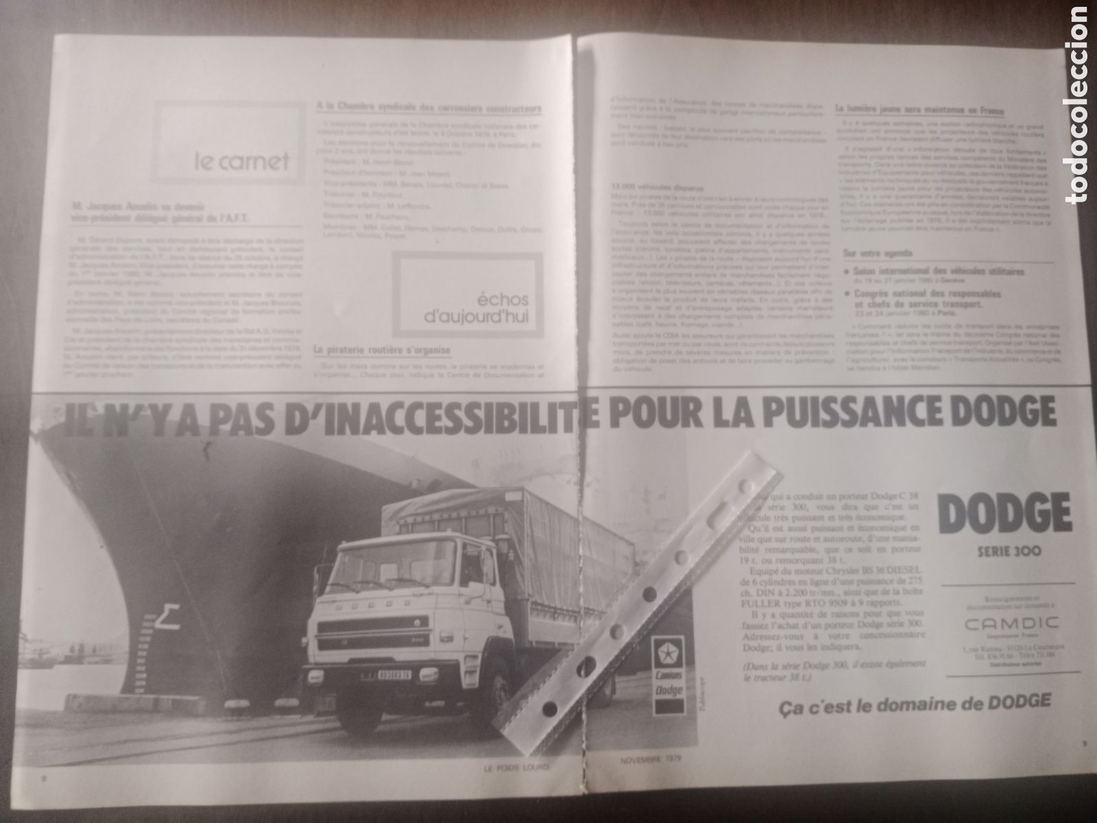 Otros art&iacute;culos de coleccionismo en papel: Publicidad cami&oacute;n Dodge de 1979