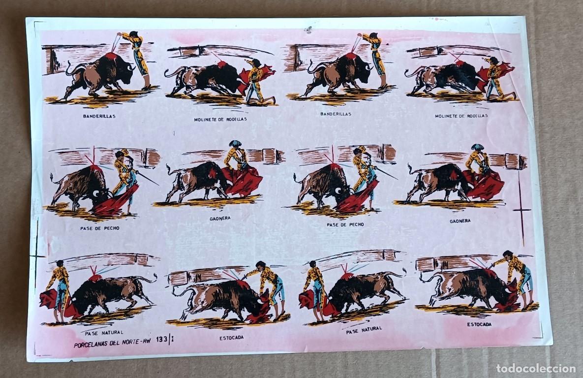 Otros art&iacute;culos de coleccionismo en papel: Adhesivos para cristal o cer&aacute;mica - Pases o suertes del torero