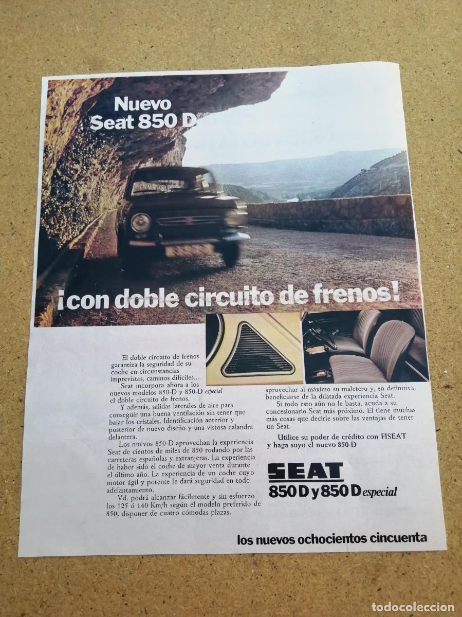 Otros art&iacute;culos de coleccionismo en papel: ANUNCIO. SEAT 850 D y 850 D ESPECIAL