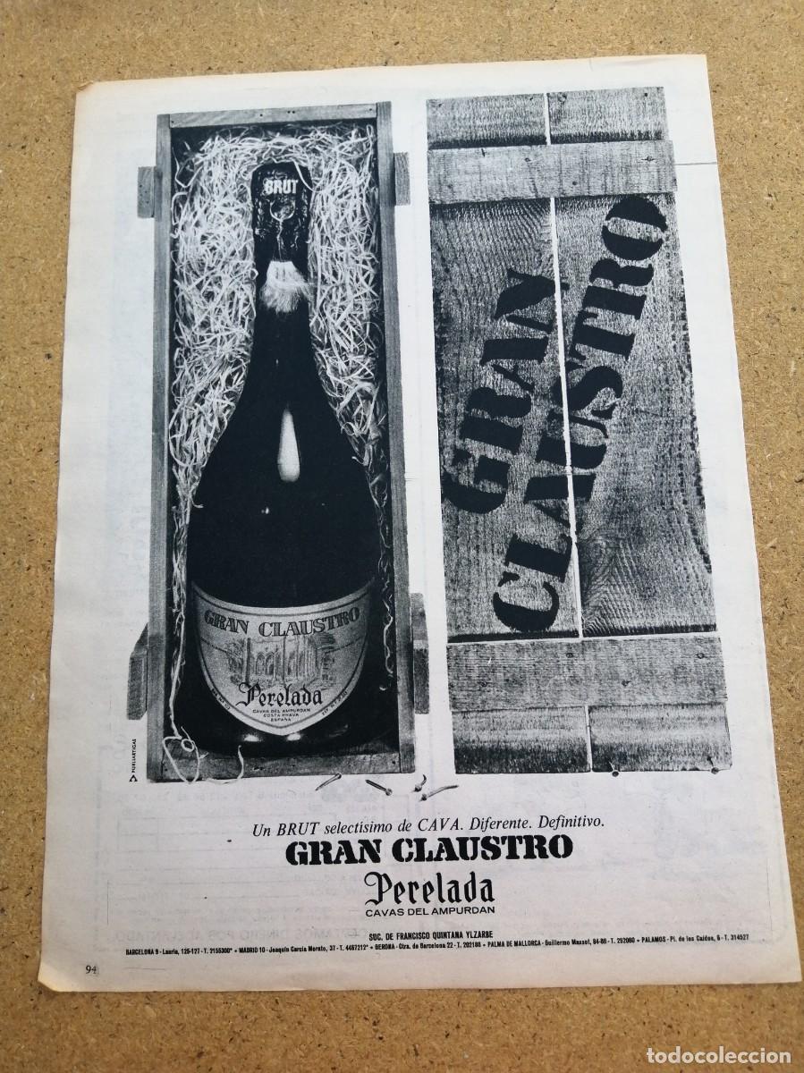 Otros art&iacute;culos de coleccionismo en papel: ANUNCIO. CAVA GRAN CLAUSTRO, PERELADA