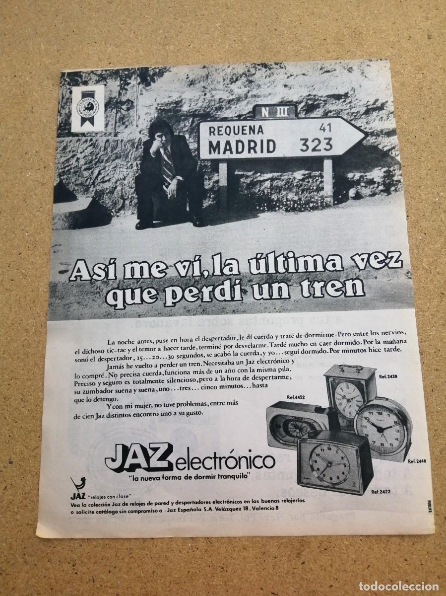 Otros art&iacute;culos de coleccionismo en papel: ANUNCIO. RELOJ DESPERTADOR JAZ ELECTRONICO