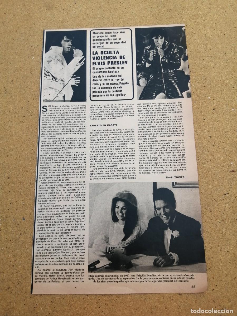 Otros art&iacute;culos de coleccionismo en papel: REPORTAJE. LA OCULTA VIOLENCIA DE ELVIS PRESLEY