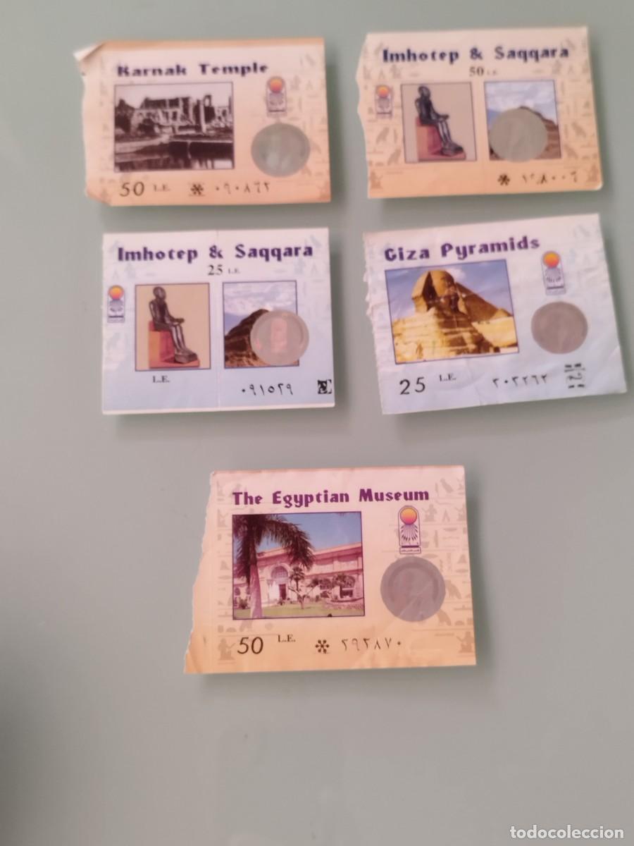 Otros art&iacute;culos de coleccionismo en papel: 5 entradas antiguas para el Museo Egipcio (The Egyptian Museum) en El Cairo. Museos de Egipto.