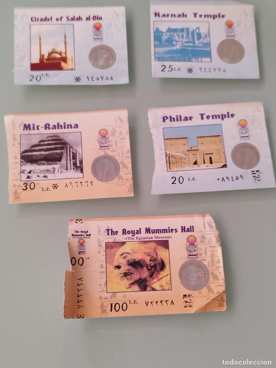 Otros art&iacute;culos de coleccionismo en papel: 5 entradas antiguas para el Museo Egipcio (The Egyptian Museum) en El Cairo. Museos de Egipto.