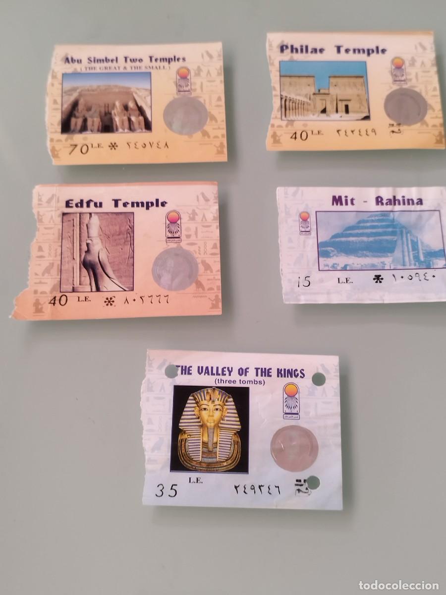 Otros art&iacute;culos de coleccionismo en papel: 5 entradas antiguas para el Museo Egipcio (The Egyptian Museum) en El Cairo. Museos de Egipto.