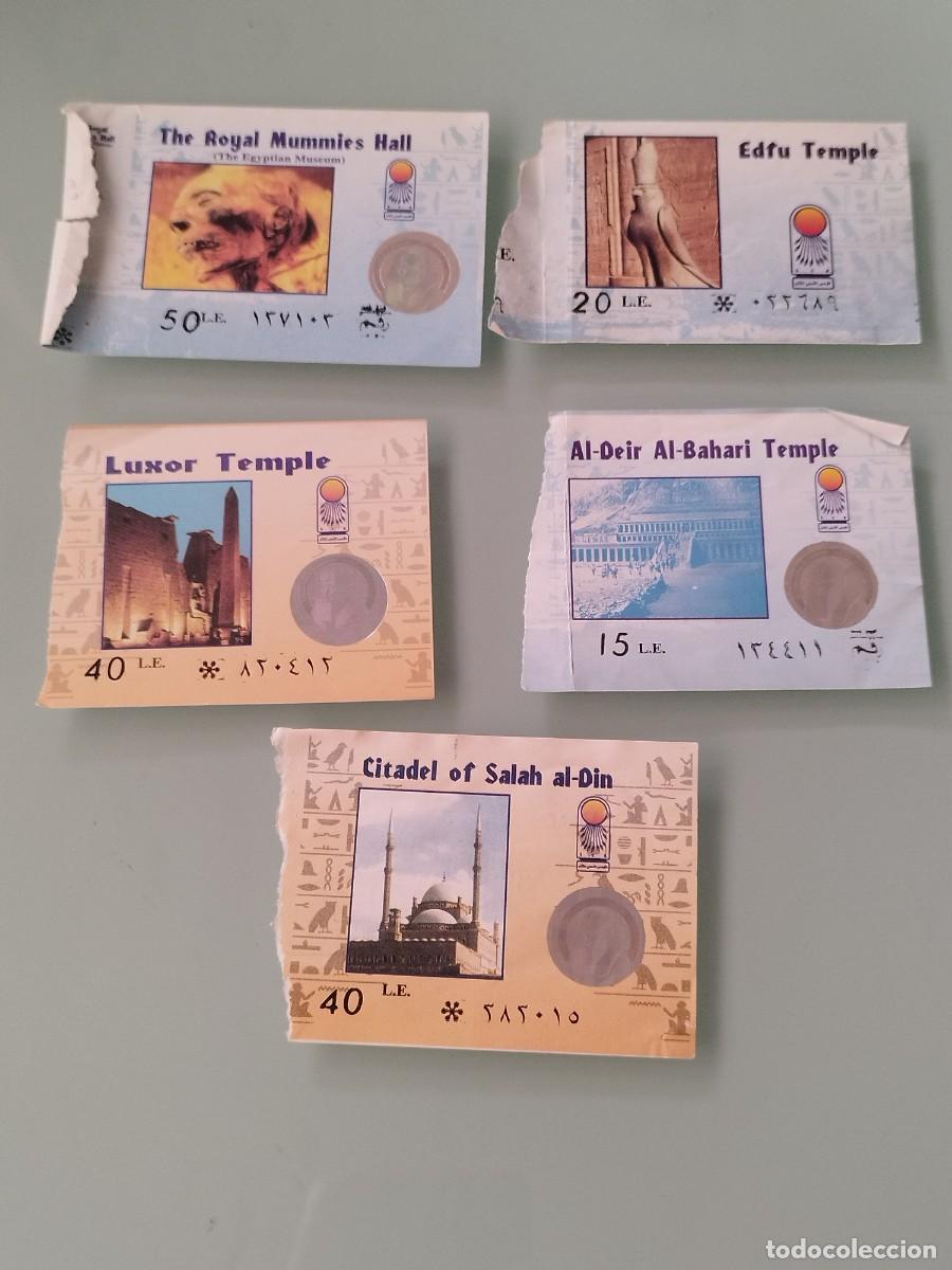 Otros art&iacute;culos de coleccionismo en papel: 5 entradas antiguas para el Museo Egipcio (The Egyptian Museum) en El Cairo. Museos de Egipto.