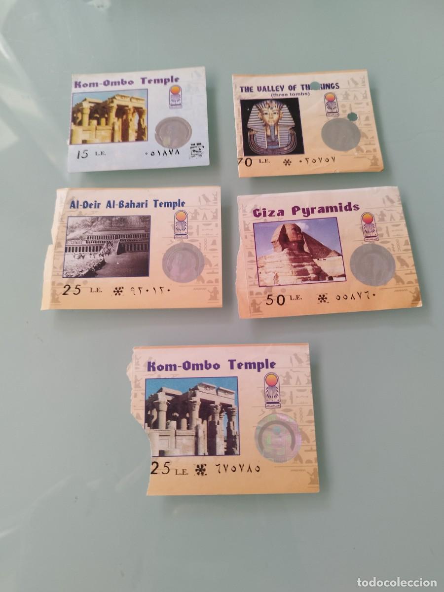 Otros art&iacute;culos de coleccionismo en papel: 5 entradas antiguas para el Museo Egipcio (The Egyptian Museum) en El Cairo. Museos de Egipto.