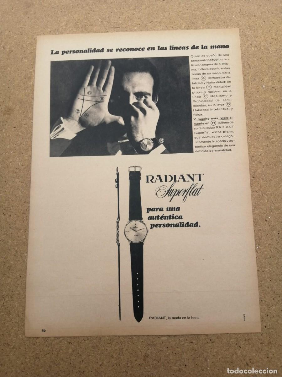 Otros art&iacute;culos de coleccionismo en papel: ANUNCIO. RELOJ RADIANT