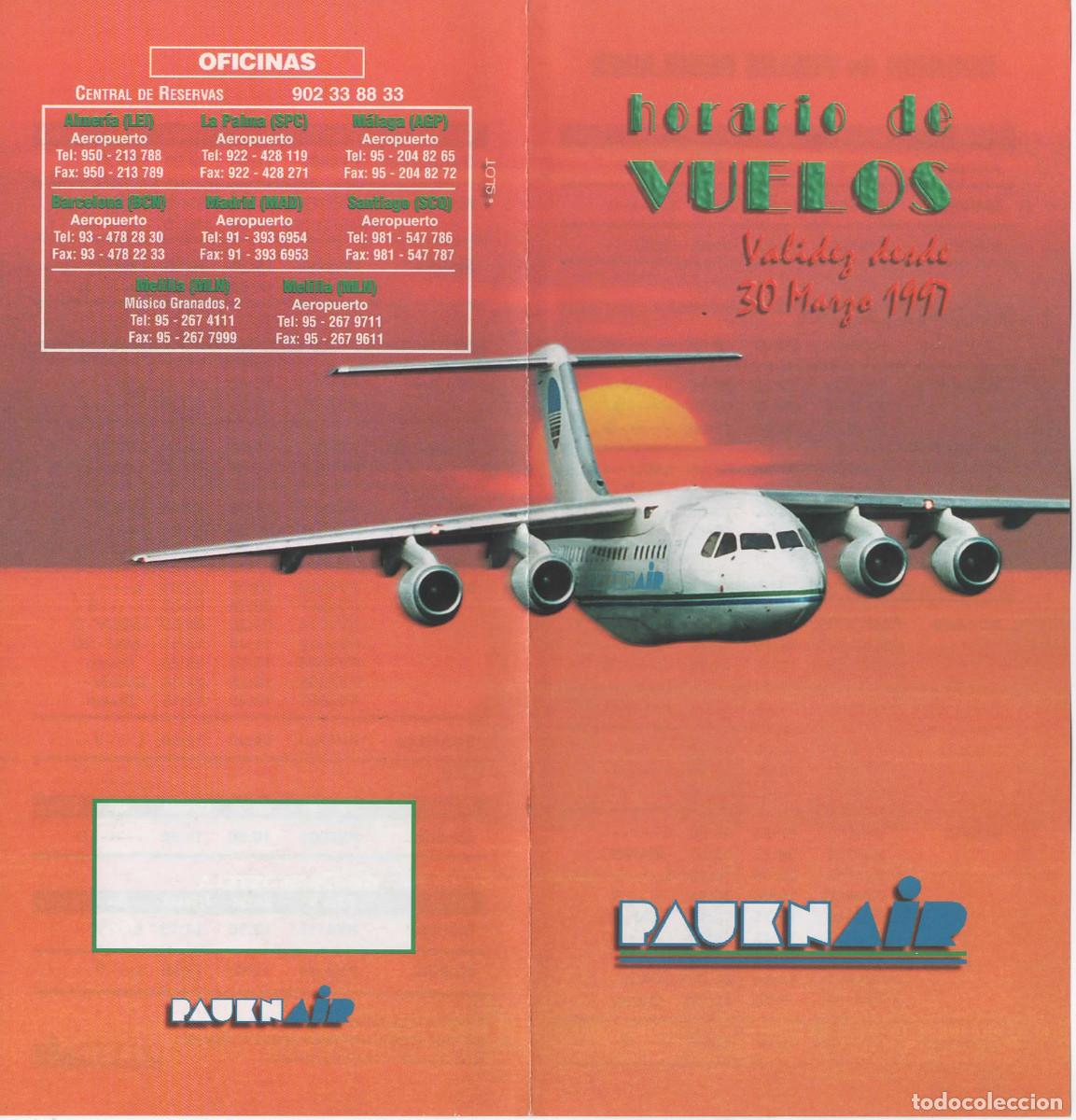 Otros art&iacute;culos de coleccionismo en papel: Horarios PAUKNAIR desde mayo 1997