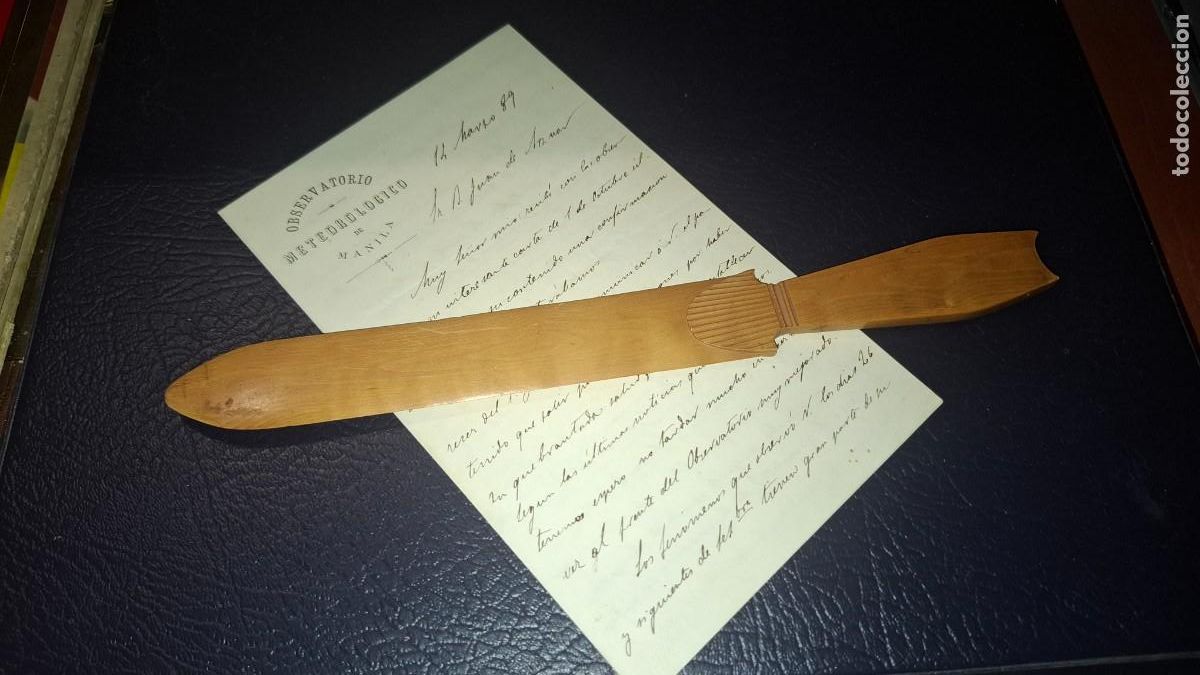 Otros art&iacute;culos de coleccionismo en papel: Carta ( sin sobre ) observatorio meterologico de Manila, 1889. Firma Miguel Saderra.