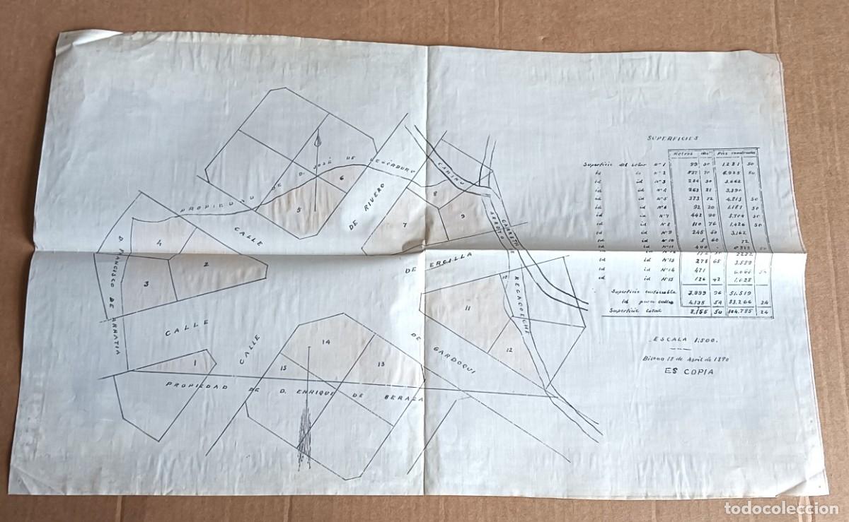 Otros art&iacute;culos de coleccionismo en papel: Plano de Bilbao 1809 zona de la calle Ercilla y Gardoqui