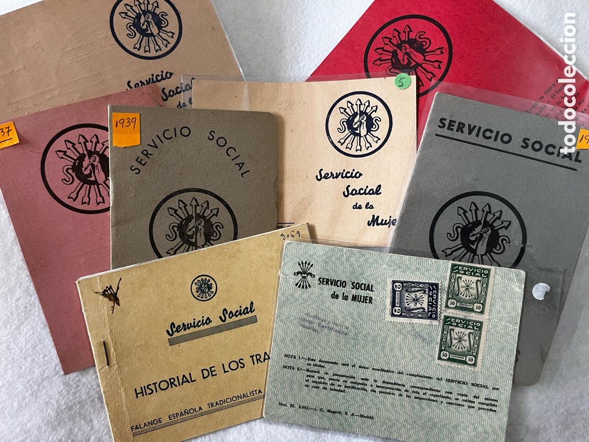 Otros art&iacute;culos de coleccionismo en papel: FALANGE / SERVICIO SOCIAL DE LA MUJER / AUXILIO SOCIAL / AJUSTE / HISTORIAL DE LOS TRABAJOS