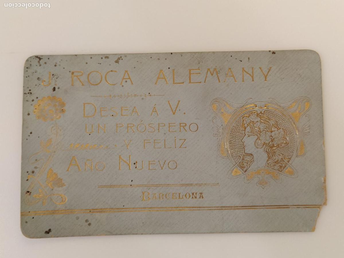 Otros art&iacute;culos de coleccionismo en papel: BARCELONA - J. ROCA ALEMANY - FELICITACION ANTIGUA MODERNISTA -VER FOTOS-(K-16.112)