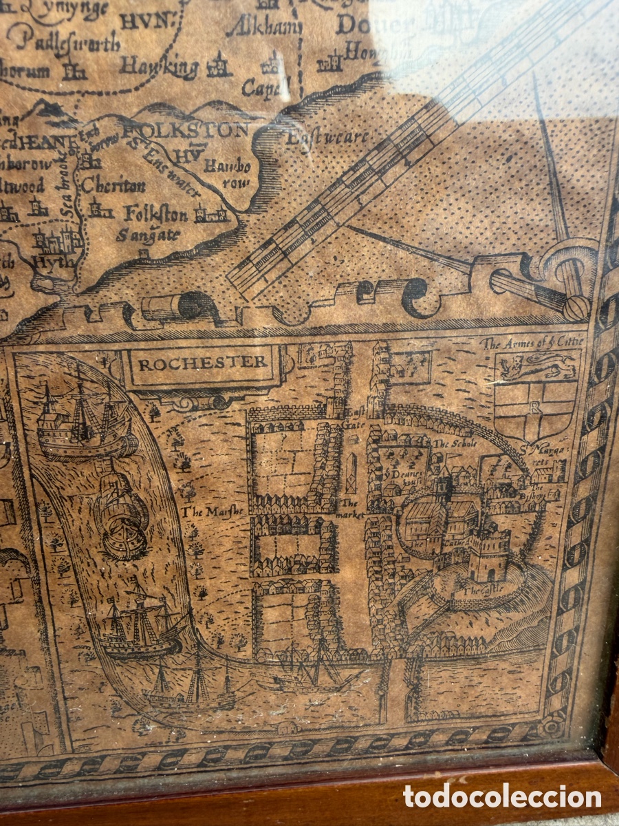 Otros art&iacute;culos de coleccionismo en papel: Mapa Antiguo Kent John Speed - Foto 4