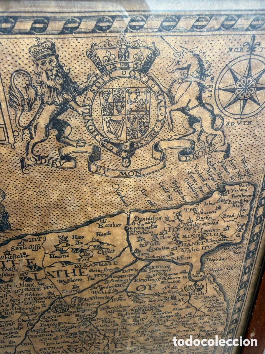 Otros art&iacute;culos de coleccionismo en papel: Mapa Antiguo Kent John Speed - Foto 5