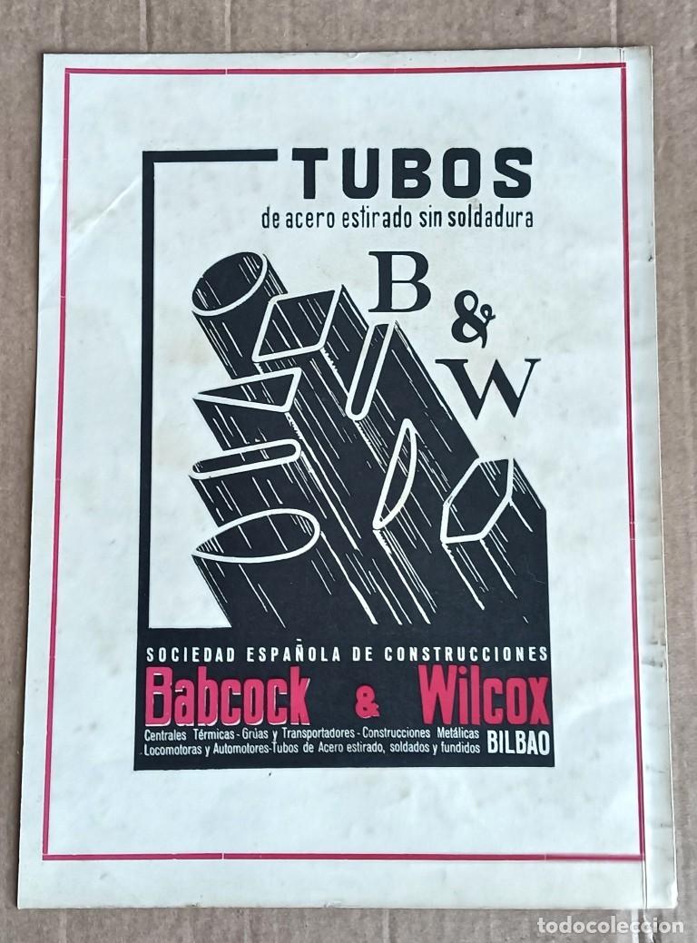Otros art&iacute;culos de coleccionismo en papel: Propaganda BABCOCK & WILCOW - Bilbao // Tubos de aceros estirados sin soldadura B&W