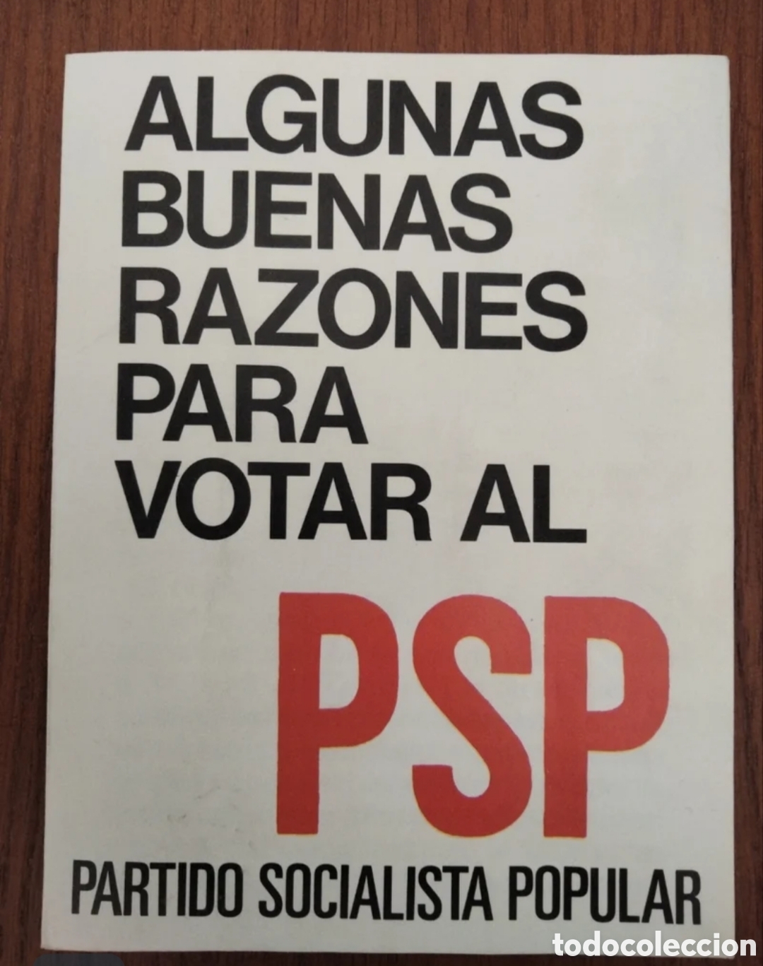 Otros art&iacute;culos de coleccionismo en papel: Propaganda Partido Socialista Popular