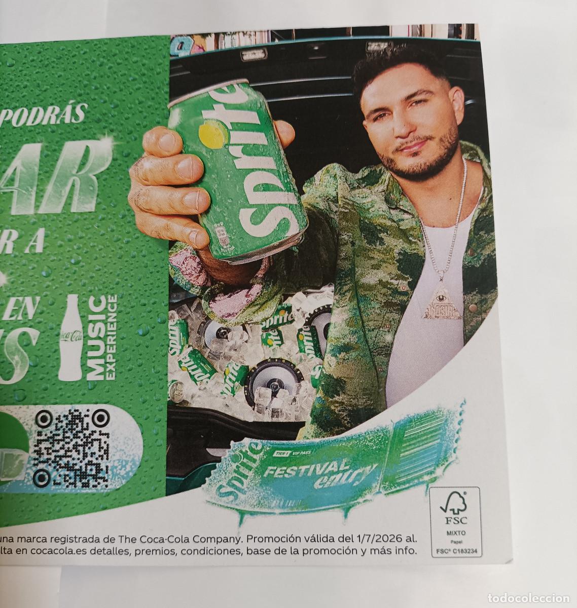 Otros art&iacute;culos de coleccionismo en papel: papel hoja publicitaria publicidad omar montes sprite bebida 2026 promocional colaboracion