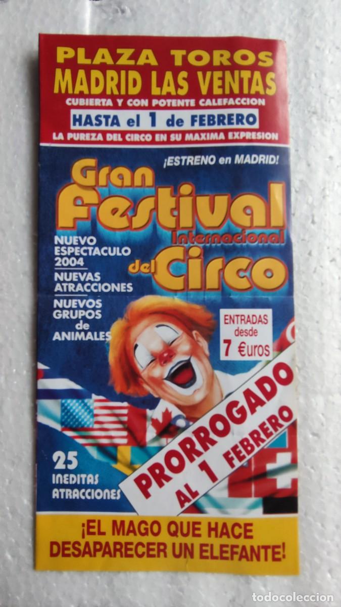 Otros art&iacute;culos de coleccionismo en papel: FOLLETO DIPTICO - GRAN FESTIVAL INTERNACIONAL DE CIRCO - PLAZA TOROS MADRID 2003