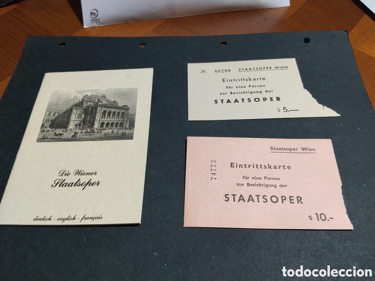 Otros art&iacute;culos de coleccionismo en papel: Librito &oacute;pera estatal de Viena,entradas