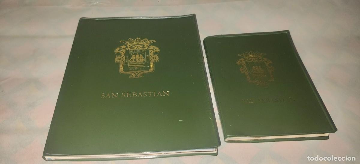 Otros art&iacute;culos de coleccionismo en papel: Postales y Fotos San Sebasti&aacute;n - Fournier - en fundas verdes con escudo - 1969/1966