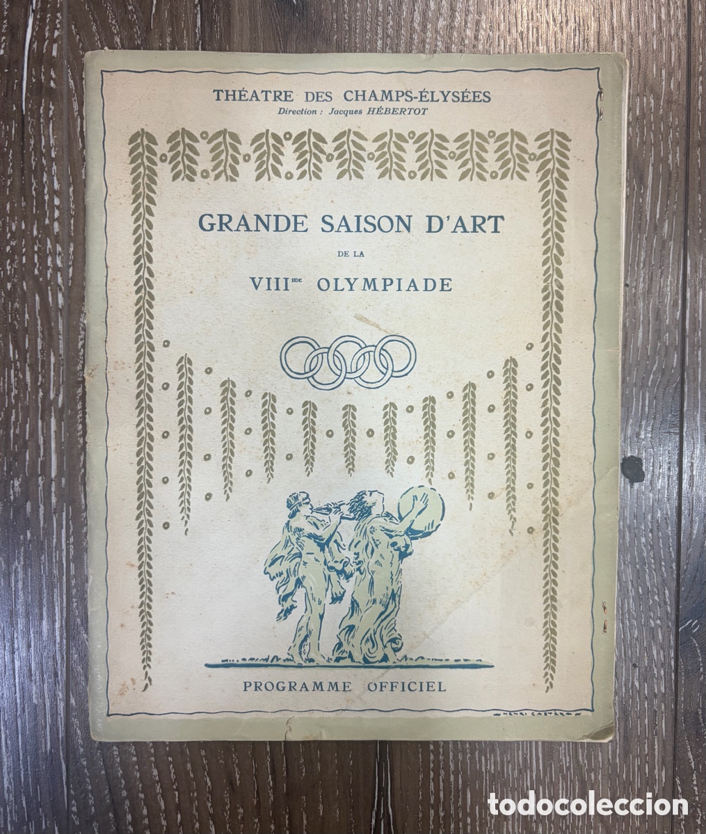 Otros art&iacute;culos de coleccionismo en papel: Programa oficial Paris 1924 VIII Olimpiada. Pau Casals