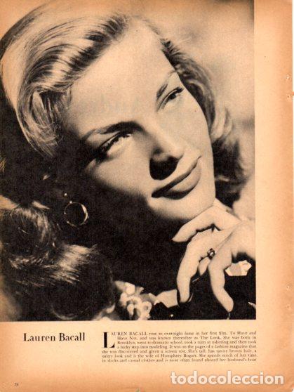 Altri oggetti di carta: LAMINA V55339: Lauren Bacall