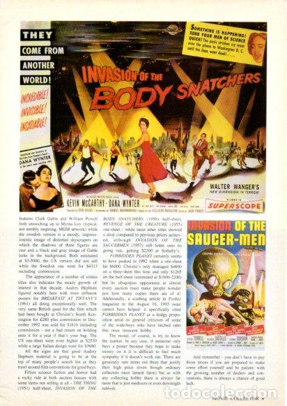 Otros art&iacute;culos de coleccionismo en papel: LAMINA V55390: Invasion of the body snatchers
