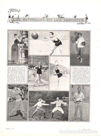 Otros art&iacute;culos de coleccionismo en papel: LAMINA V55414: Estrellas de cine practicando deporte en 1927