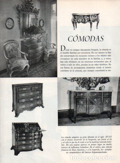 Outros artigos de papel: LAMINA V55594: Comodas de Francia, influencia holandesa y barroco hispanoamericano