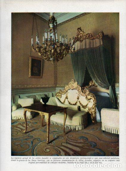 Outros artigos de papel: LAMINA V55604: Dormitorio de una casa se&ntilde;orial andaluza
