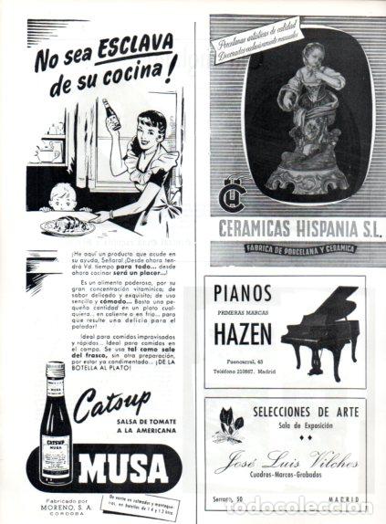 Outros artigos de papel: LAMINA V55619: Publicidad Catsup Musa, Pianos Hazen y Ceramicas Hispania