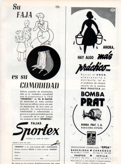 Outros artigos de papel: LAMINA V55620: Publicidad fajas Sportex y Bomba Prat
