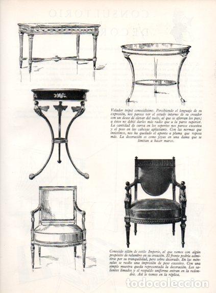 Collectionnisme Papier divers: LAMINA V55640: Velador tripie y sillon estilo Imperio