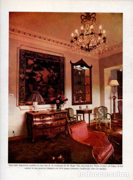 Collectionnisme Papier divers: LAMINA V55684: Sala de M. Roger Tur decorada por Pierre Lottier en Sitges