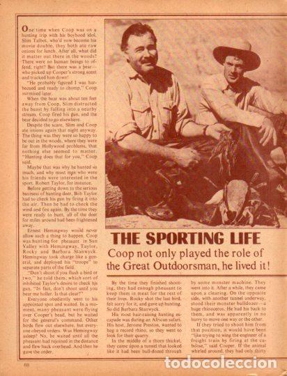 Collectionnisme Papier divers: LAMINA V55452: Gary Cooper and Ernest Hemingway
