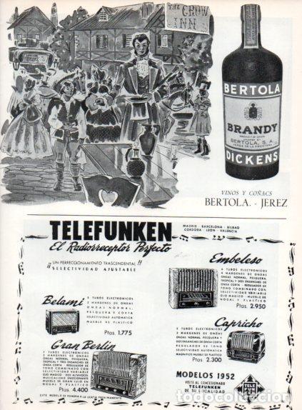 Collectionnisme Papier divers: LAMINA V55719: Publicidad Brandy Bertola y Telefunken