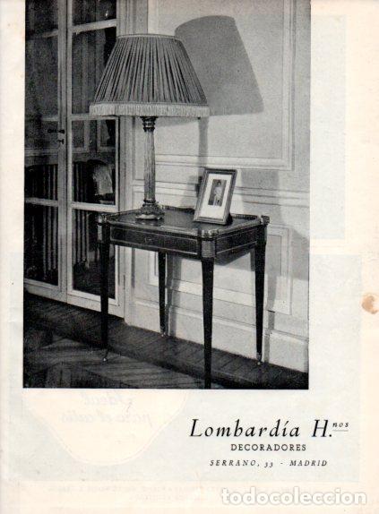 Altri oggetti di carta: LAMINA V55745: Publicidad Lombardia y Hermanos decoradores